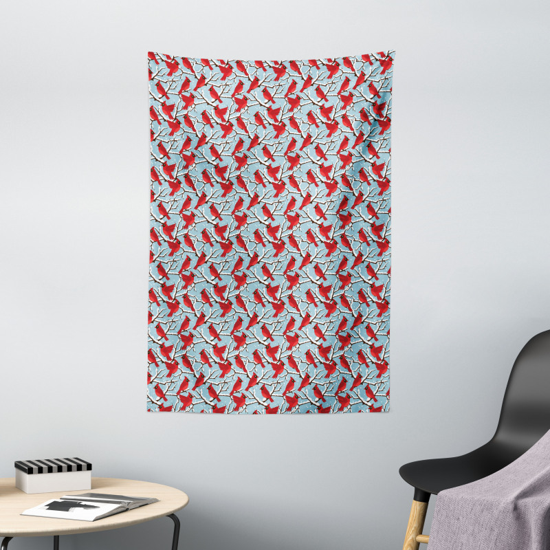 Cardinal Birds Trees Tapestry