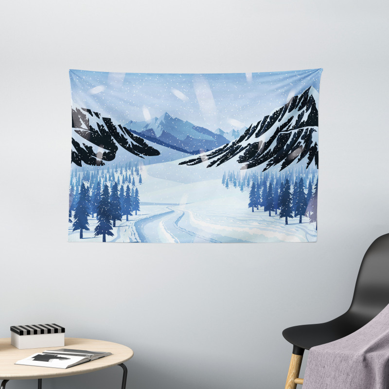 Snowy Highlands Wide Tapestry