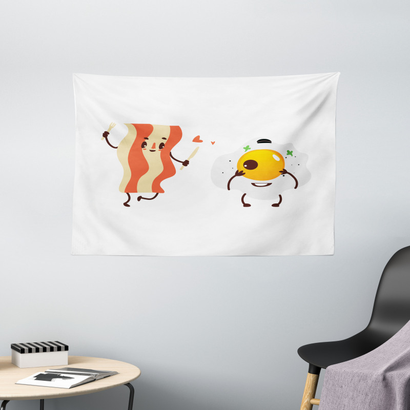 Funny Cartoon Characters Wide Tapestry