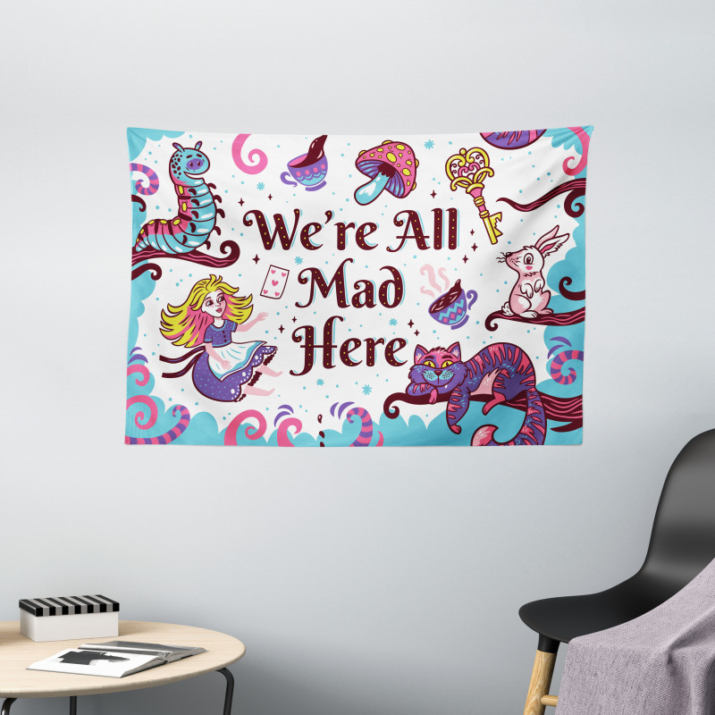 Alice in Wonderland Wide Tapestry