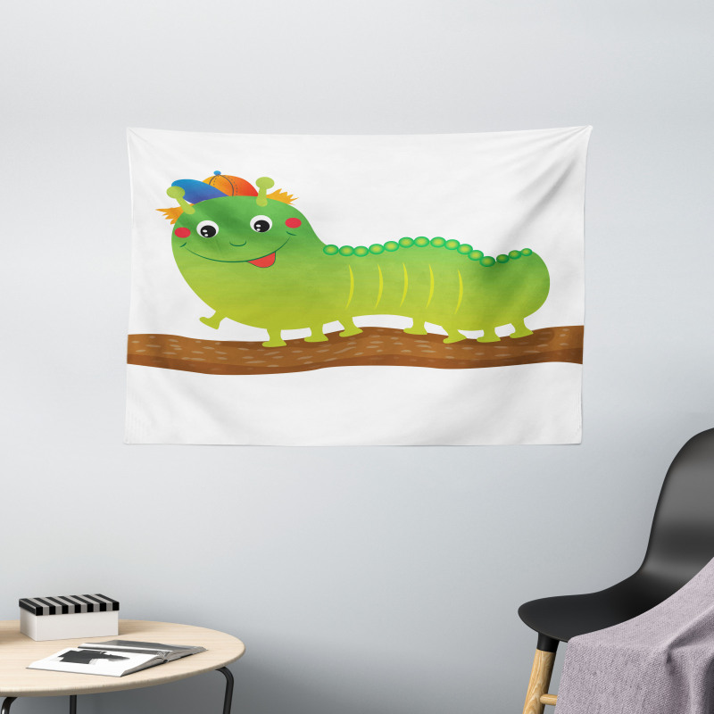 Baby Animal Design Wide Tapestry