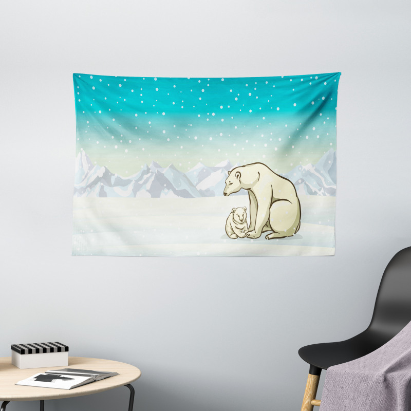 Arctic Animal Family Wide Tapestry