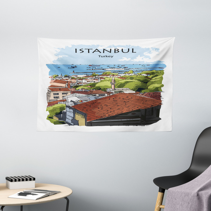 Sea Marmara Harbor Wide Tapestry