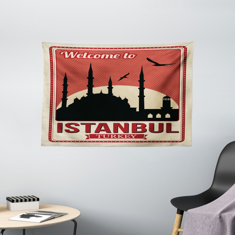 Welcome Greeting Art Wide Tapestry
