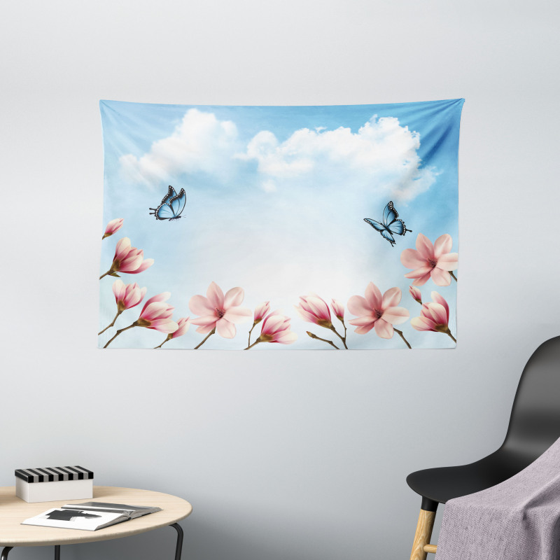 Magnolia Branches Bugs Wide Tapestry