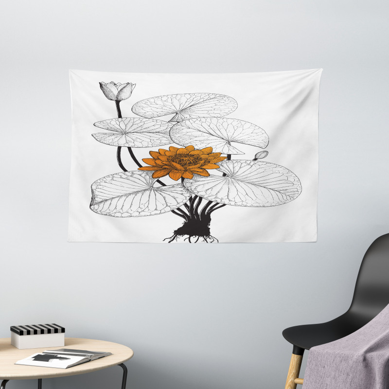 Water Lily Wide Tapestry