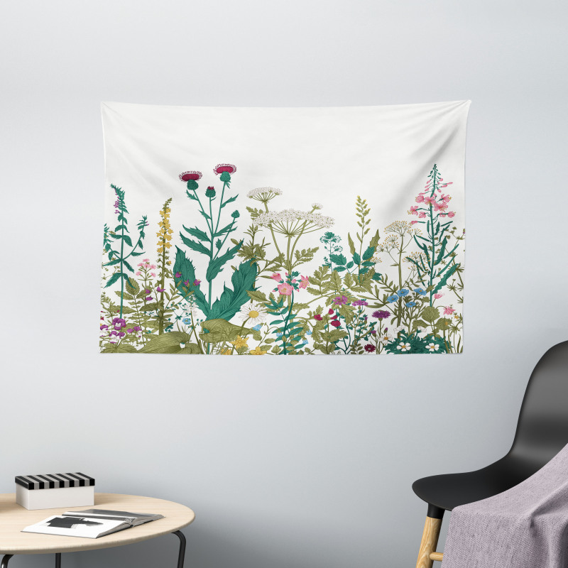 Wildflower Arrangement Wide Tapestry