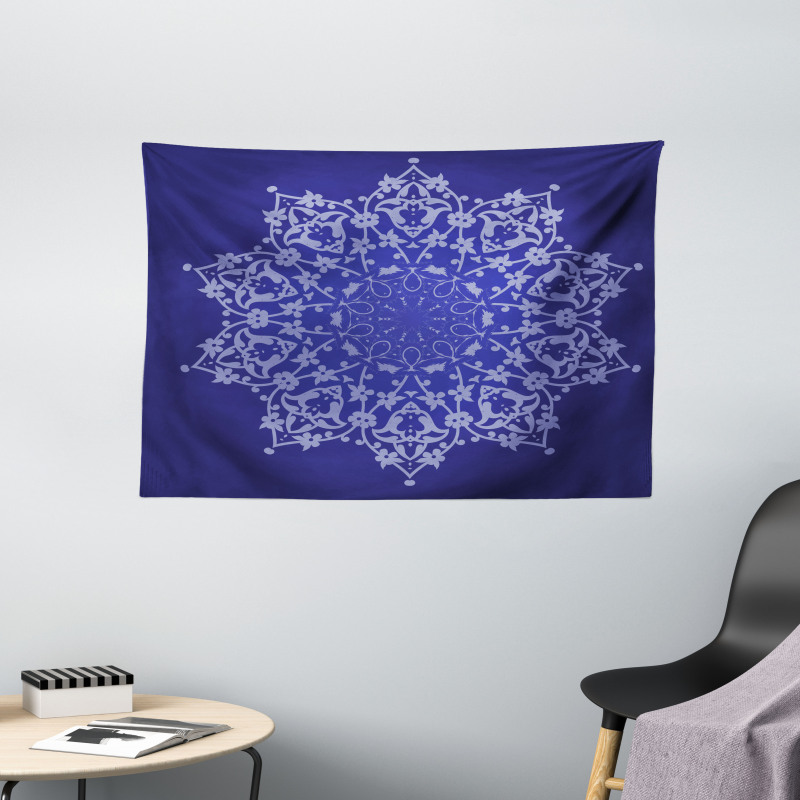Floral Lacework Art Wide Tapestry
