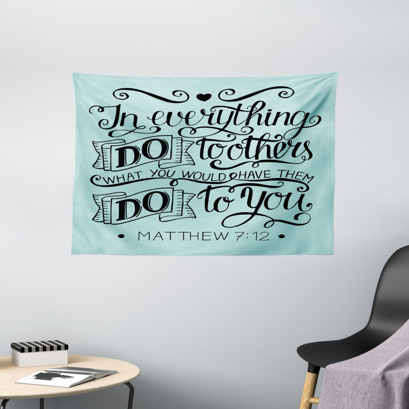 Ancient Phrase Modern Design Wide Tapestry