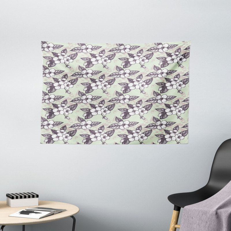 Nostalgic Style Nosegay Wide Tapestry