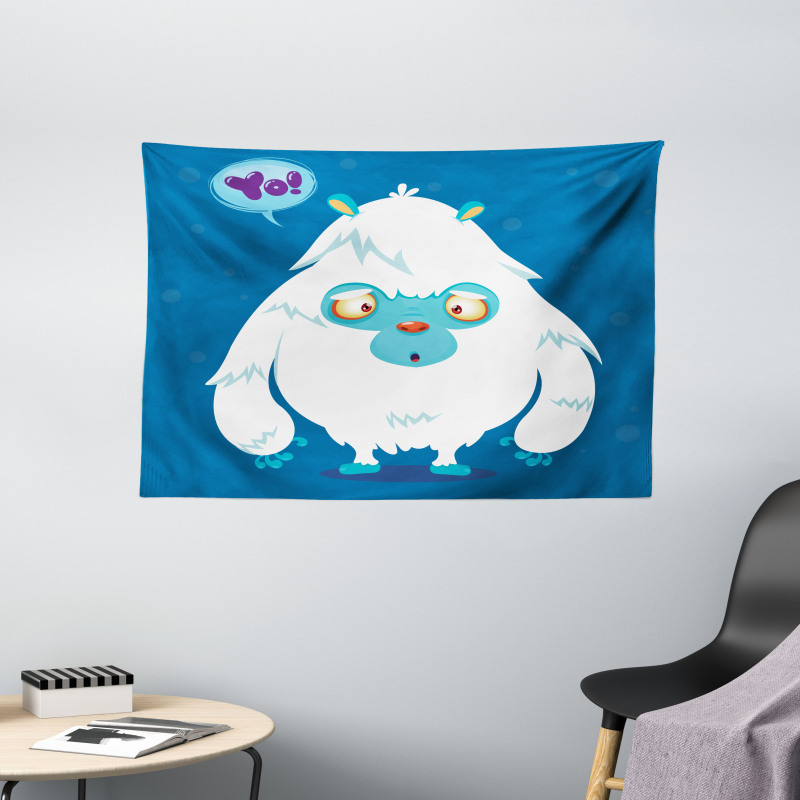 Goofy Cartoon Monster Wide Tapestry