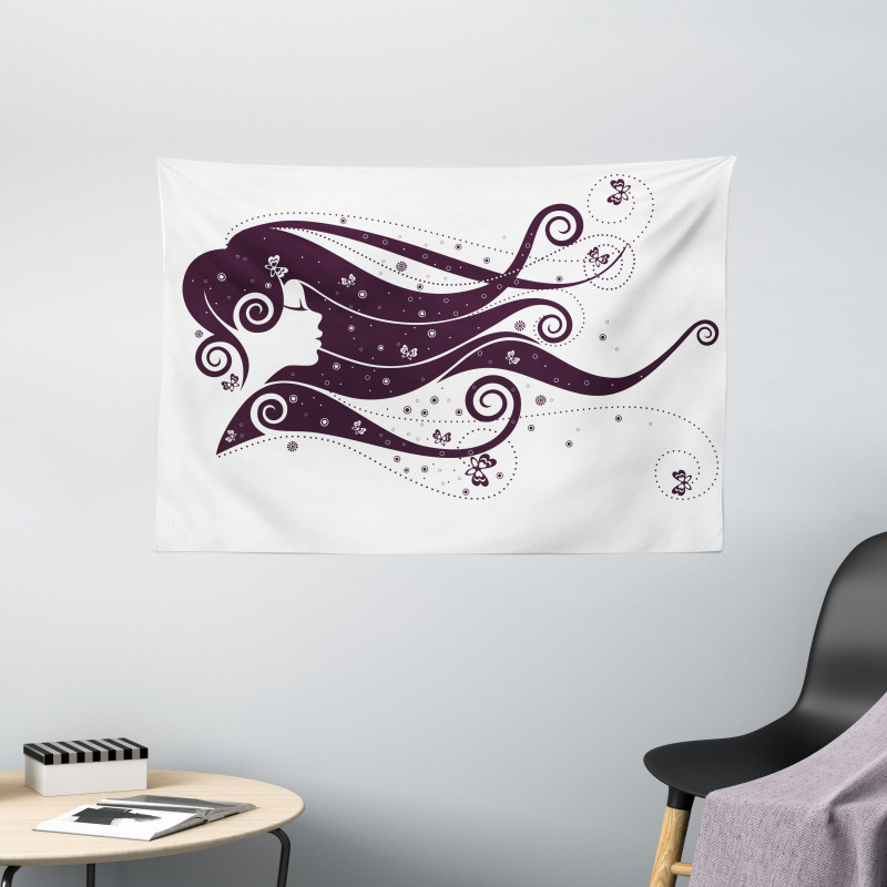 Abstract Fantasy Portrait Wide Tapestry