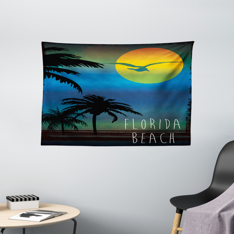 Dreamlike Sunset Shore Wide Tapestry