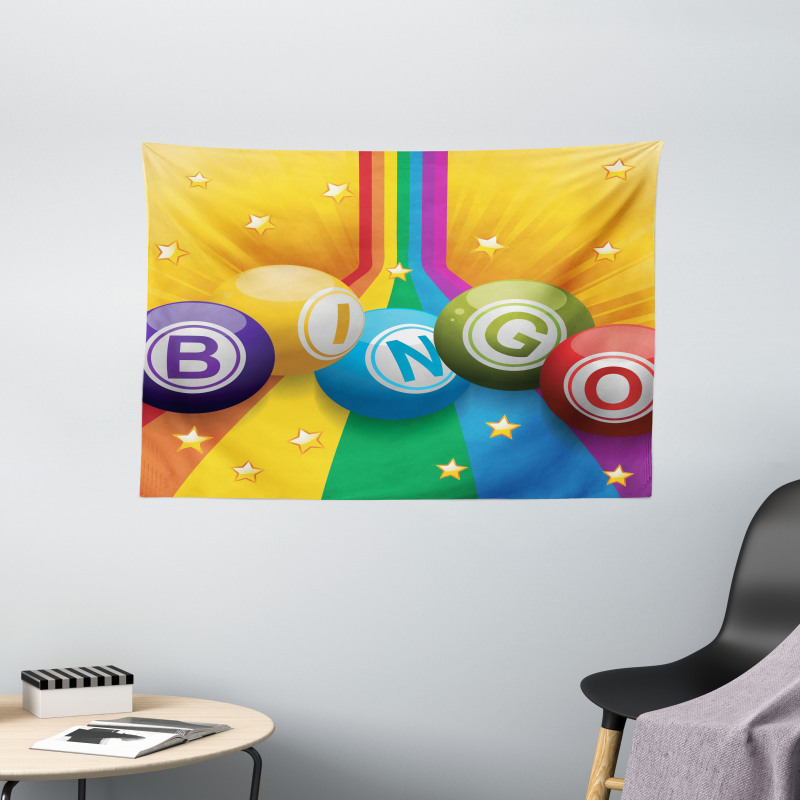 Colorful Balls Rainbow Wide Tapestry