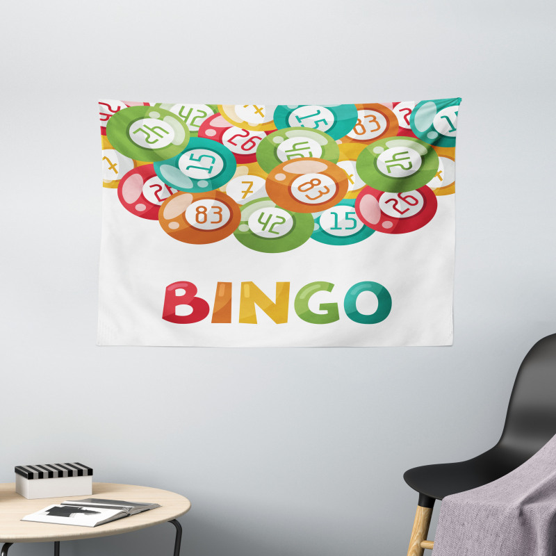 Lottery Game with Balls Wide Tapestry