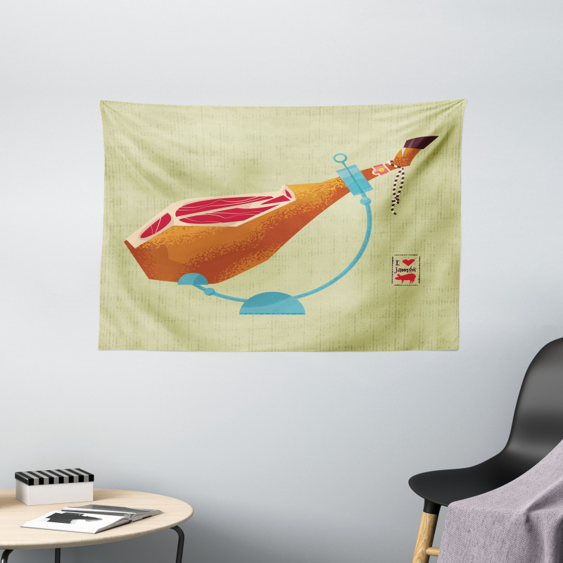 Dry-Cured Spanish Ham Wide Tapestry