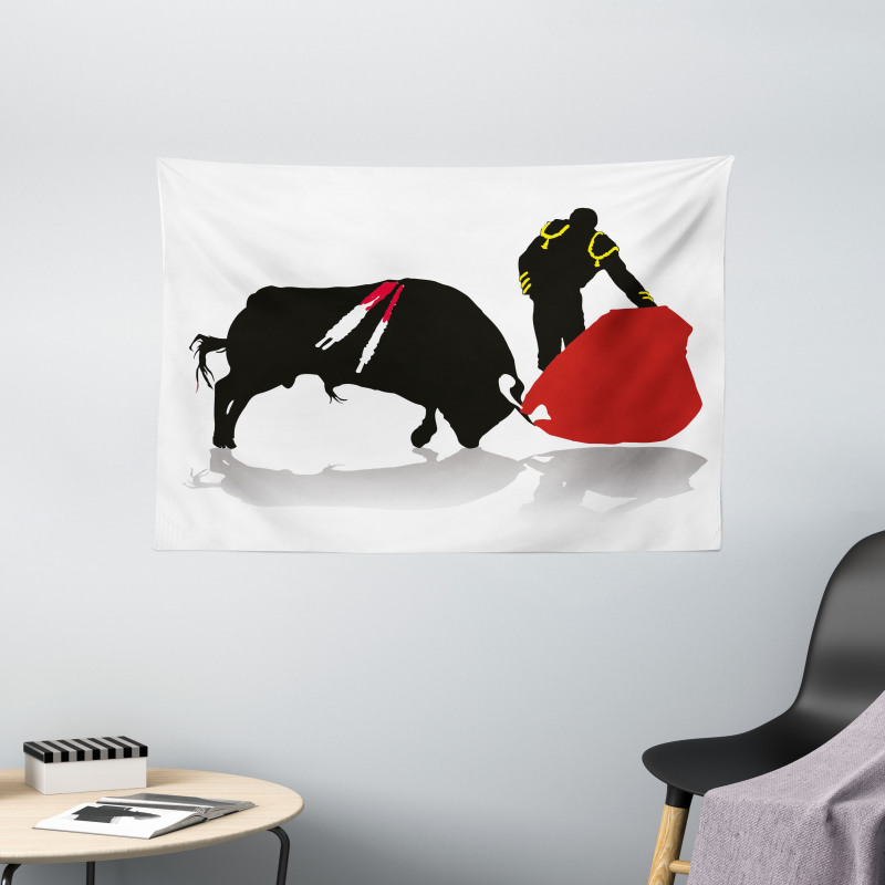 Bullfight Arena Matador Wide Tapestry