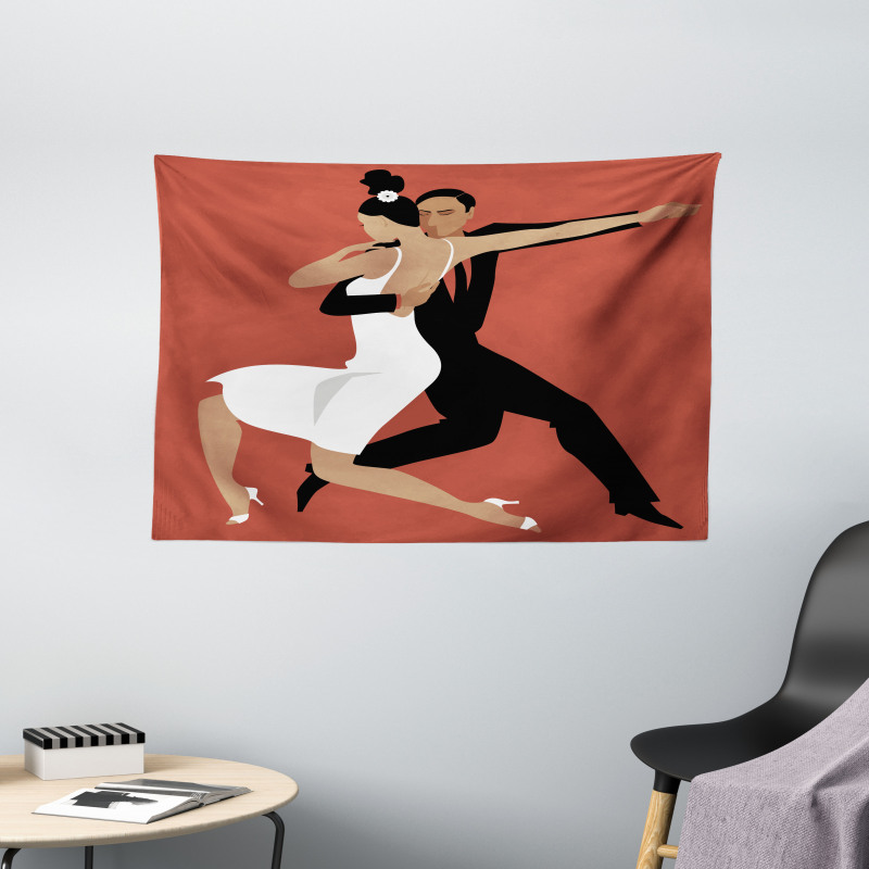 Latin Couple Dancing Wide Tapestry