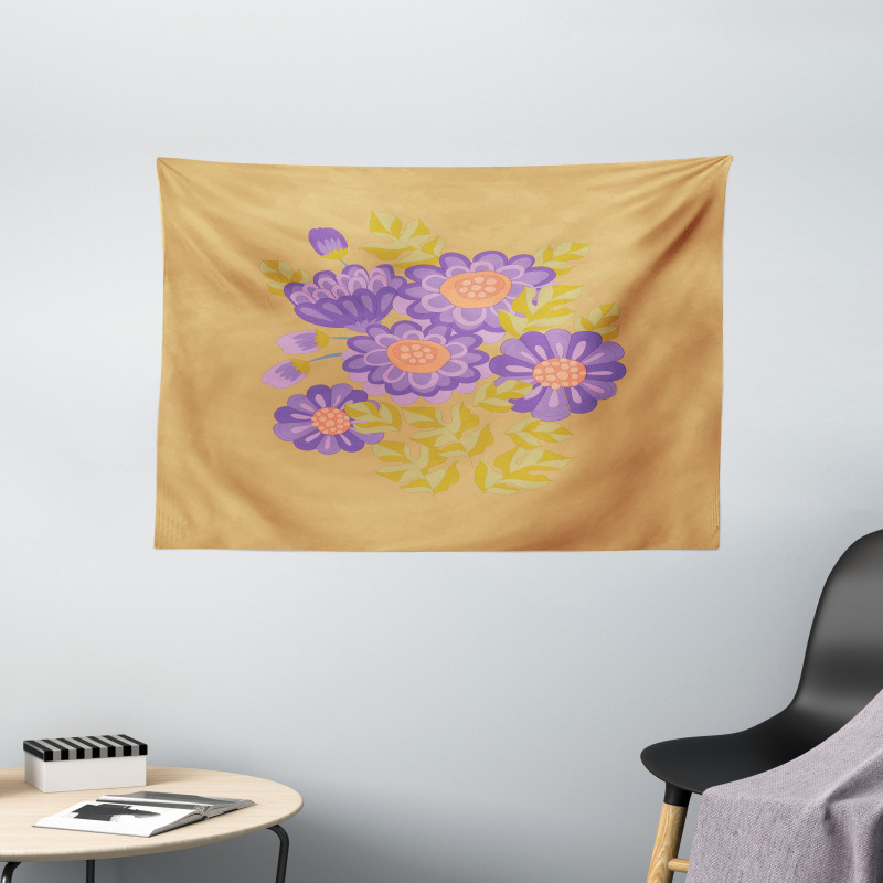 Bouquet of Fall Blossom Wide Tapestry