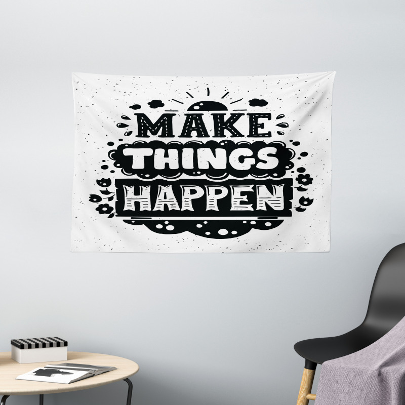 Hipster Phrase Wide Tapestry