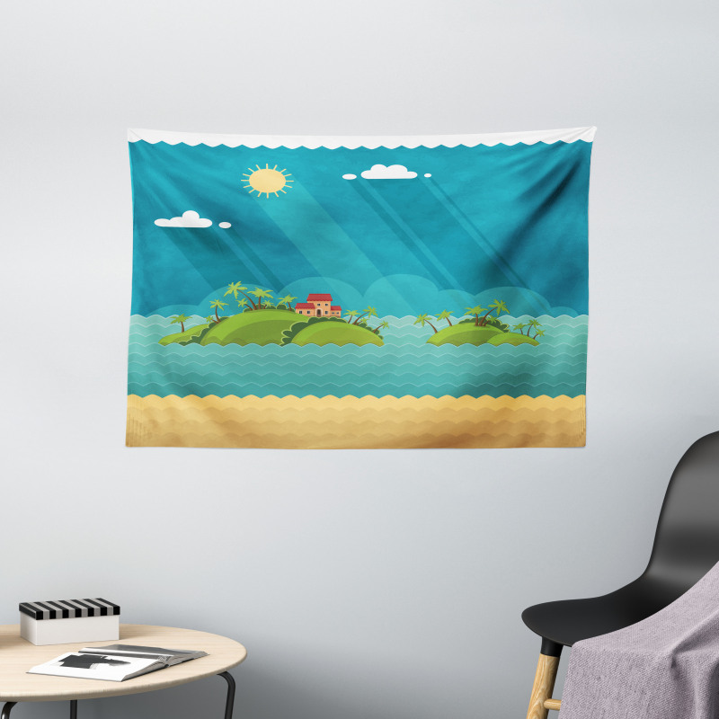 Tropical Islands Ocean Wide Tapestry