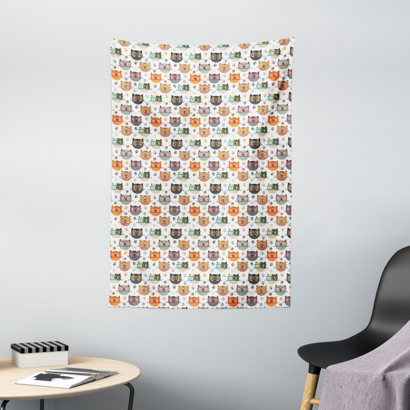 Kitties with Eyeglasses Tapestry