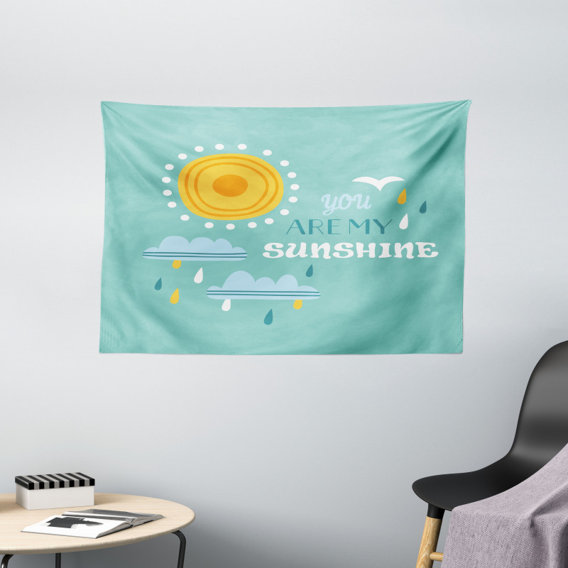 Weather Elements Slogan Wide Tapestry