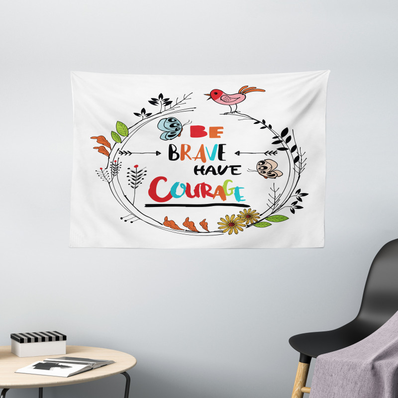 Motivational Style Lettering Wide Tapestry