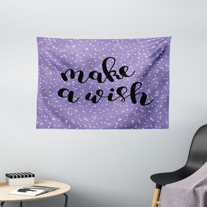 Uplifting Wish Slogan Wide Tapestry