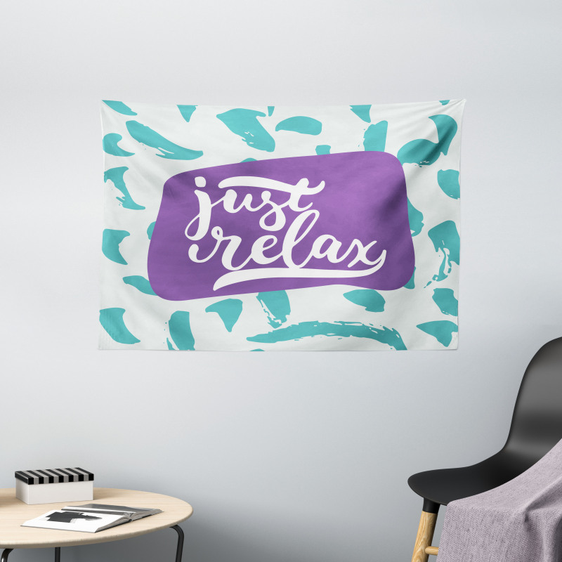 Calligraphic Message Wide Tapestry