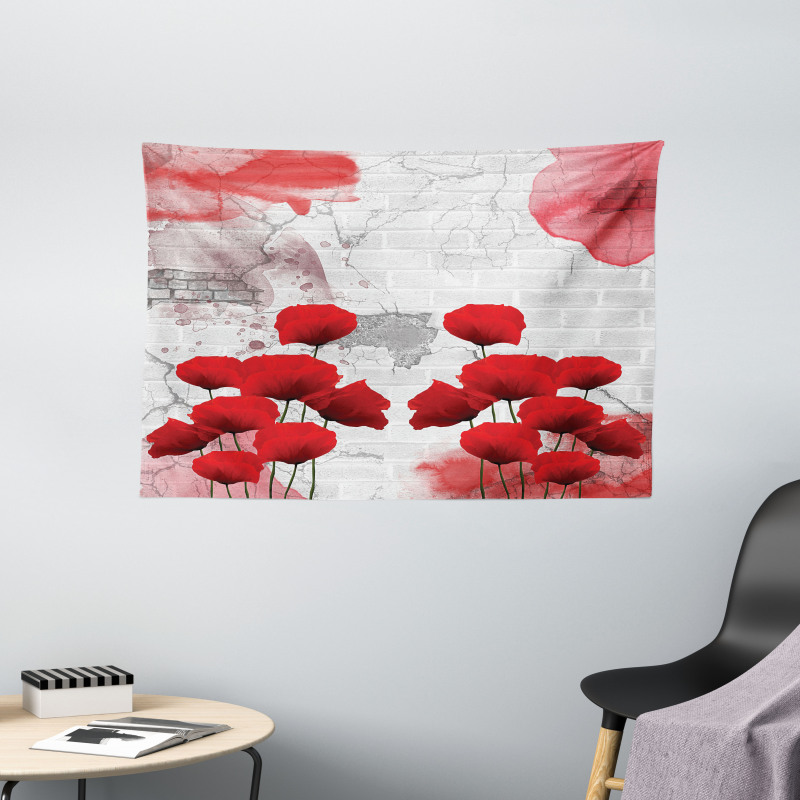 Blossoming Rural Field Wide Tapestry