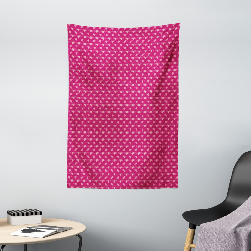 Doodle Pink Love Tapestry