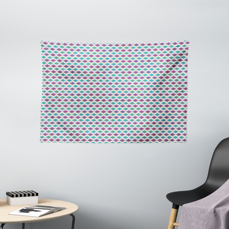 Abstract Geometric Folk Wide Tapestry