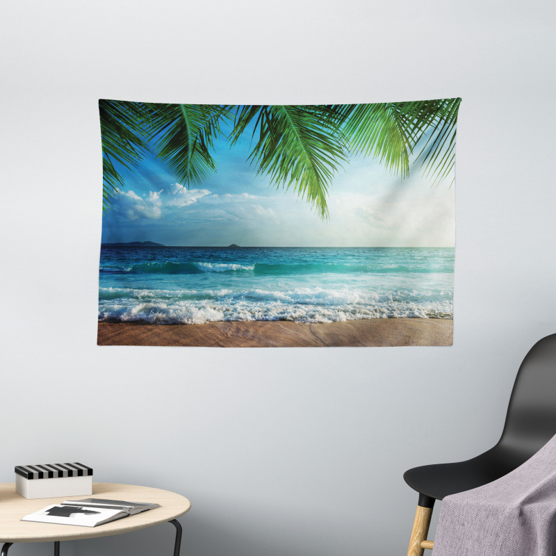 Palms Tropical Island Wide Tapestry