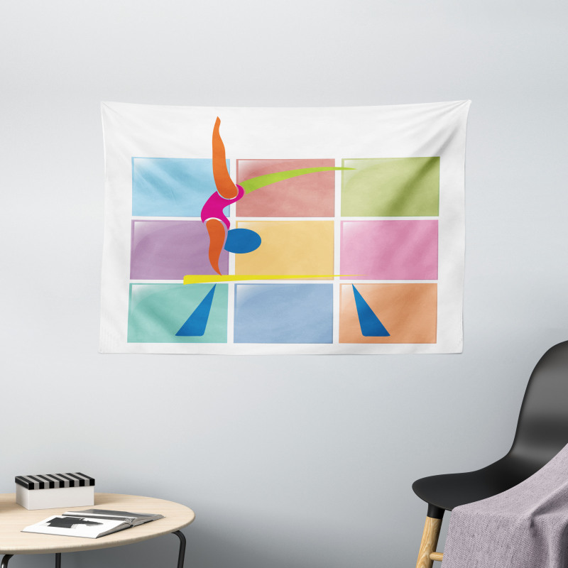 Abstract Athlete Wide Tapestry