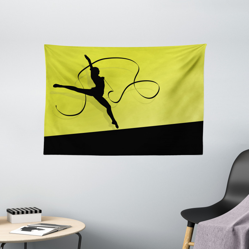 Woman with Ribbon Wide Tapestry