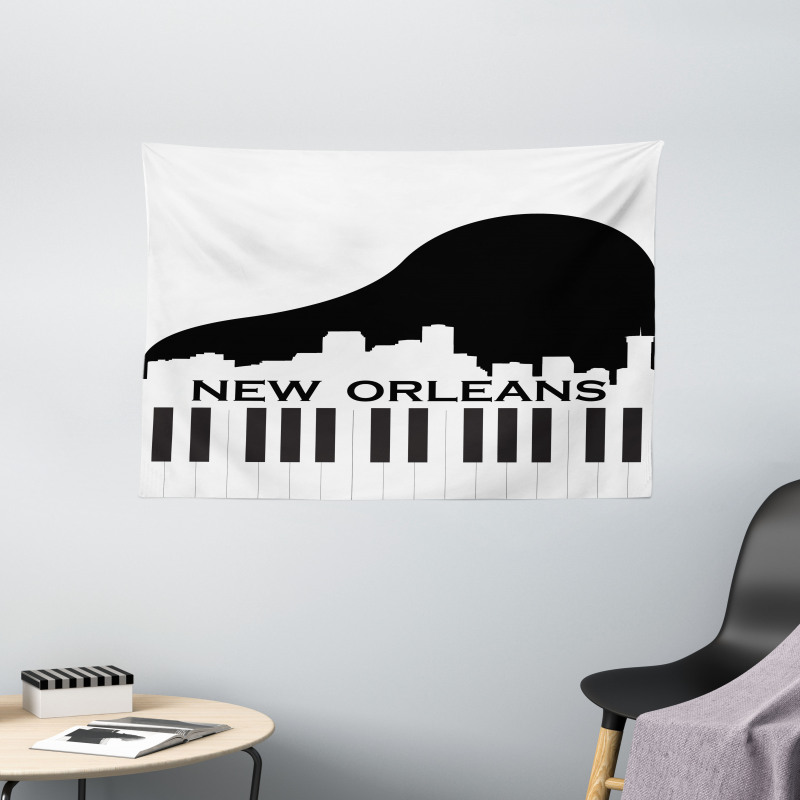 Piano Jazz Music Wide Tapestry