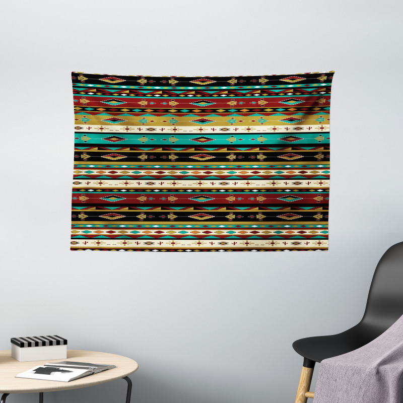 Theme Folkloric Motif Wide Tapestry