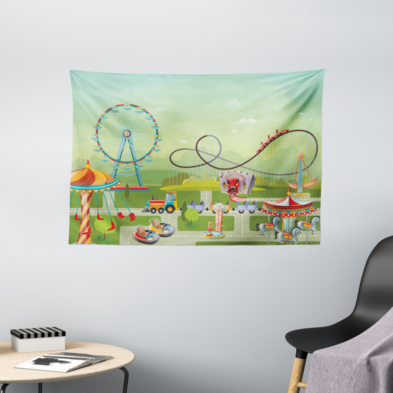 Circus Composition Wide Tapestry