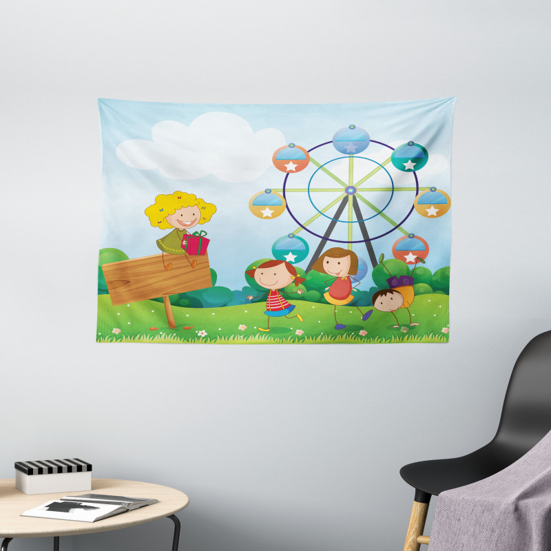 Doodle Kids Play Wide Tapestry
