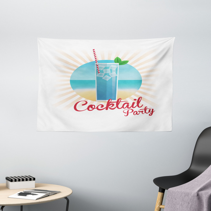 Beach Cocktail Party Wide Tapestry