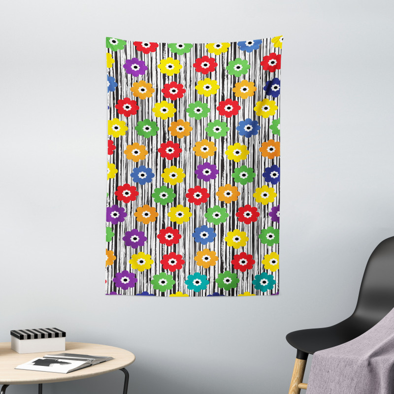 Repeating Vivid Petals Tapestry