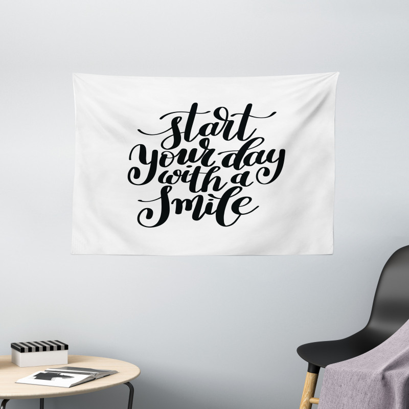 Positive Thoughts Sign Wide Tapestry