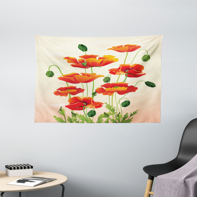 Flower Bouquet Arrangement Wide Tapestry