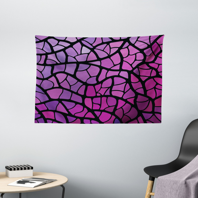 Graphic Stained Glass Wide Tapestry