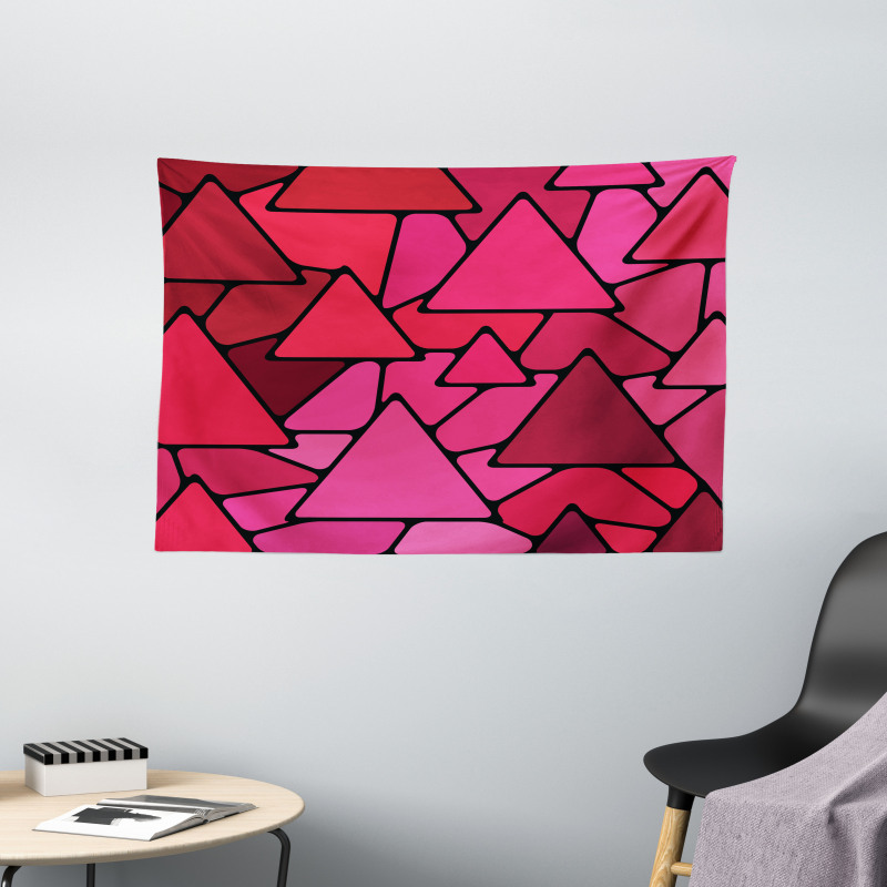 Stained Glass Geometry Wide Tapestry