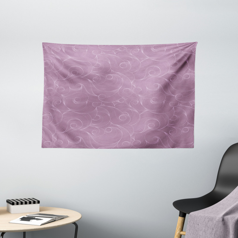 Curly Lines Spirals Wide Tapestry