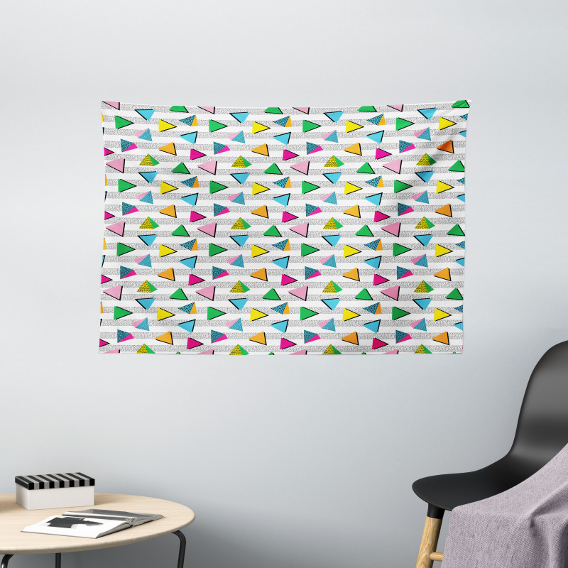 Triangles Dots Spouts Wide Tapestry