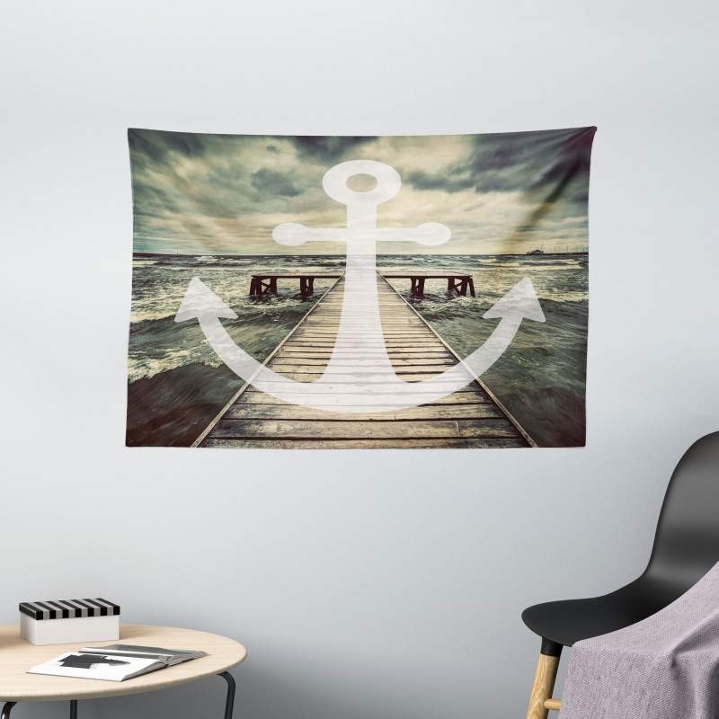 Anchor Ocean Waves Wide Tapestry