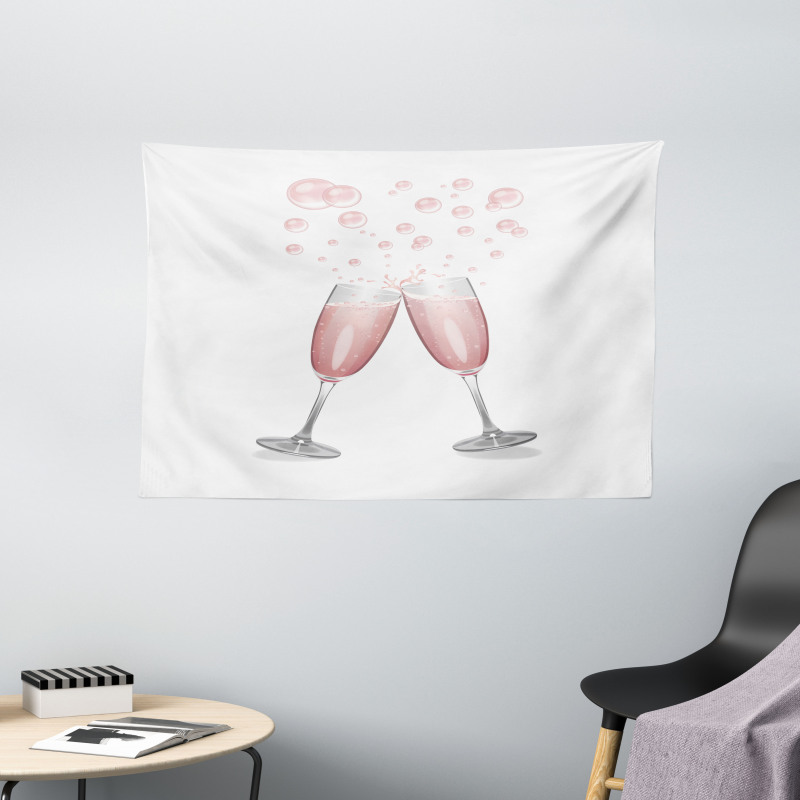 Glasses with Blush Drink Wide Tapestry
